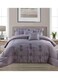 COMFY 6 PC EMBROIDERY SOFT KINGSIZE COMFORTER SET GREY