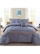 COMFY 6 PC EMBROIDERY FLORAL COTTON SOFT KINGSIZE COMFORTER SET GREY