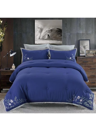 Dream Bell 6 Pc Embroidery Cotton Comfy Comforter Set With Fiber Filling 11