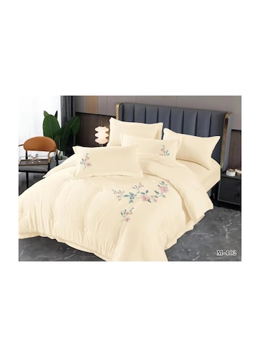 Dream Bell 6 Pc Embroidery Cotton Comfy Comforter Set With Fiber Filling 1
