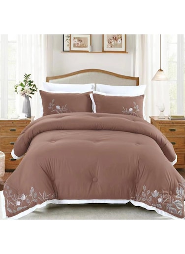 Dream Bell 6 Pc Embroidery Cotton Comfy Comforter Set With Fiber Filling 10