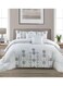 COMFY 6 PC EMBROIDERY COTTON SOFT KINGSIZE COMFORTER SET WHITE