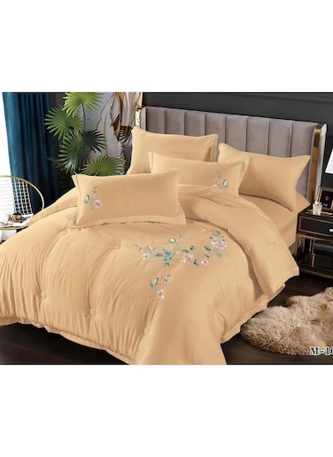 Dream Bell 6 Pc Embroidery Cotton Comfy Comforter Set With Fiber Filling 7