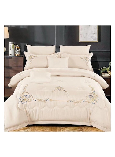 Dream Bell 6 Pc Embroidery Cotton Comfy Comforter Set With Fiber Filling 14