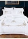 DREAM BELL 6 PC KINGSIZE PURE COTTON COMFORTER SET WHITE EMBROIDERY