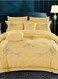 DREAM BELL KINGSIZE PURE COTTON 8 PC HONEY GOLD EMBROIDERY COMFORTER SET