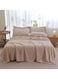 COMFY SOFT &amp; FLUFFY 3PCS BLANKET SET KINGSIZE, 1 BLANKET &amp; 2 PC PILLOW COVER - BEIGE