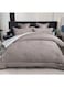 COMFY 6PC FAUX FUR KING SIZE ROYALTY COLLECTION SOFT &amp; LUXURIOUS SILVER GREY COMFORTER SET