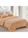 COMFY FAUX FUR 6PC KING SIZE ROYALTY COLLECTION BEIGE SOFT COMFORTER SET
