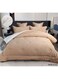 COMFY 6PC KING SIZE FAUX FUR TEXTURED BEIGE ROYALTY COLLECTION SOFT COMFORTER SET