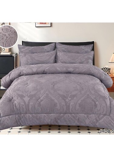 COMFY GREY KING SIZE COTTON SOFT &amp; LUXURIOUS ROYALTY COLLECTION COMFORTER SET