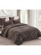 COMFY FAUX FUR KING SIZE LUXURIOUS ROYALTY COLLECTION COMFORTER SET BROWN
