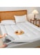 COMFY 180 X 200 X 10CM HOTEL QUALITY WHITE COTTON HYPOALLERGENIC MATTRESS TOPPER WITH FIBER FILLING