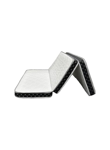 Comfy White Medicated Knitted Cotton 180 X 90 X 10Cm Portable Folding Mattress With Black Border