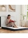 Comfy White Folding Portable Mattress With Black Border 180 X 90 X 10Cm