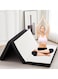 COMFY WHITE TRI FOLD MEDICATED FOAM GUEST/CAMPING MATTRESS WITH BLACK BORDER 180 X 90 X 10 CM