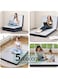 COMFY WHITE FOLDING PORTABLE GUEST MEDICATED FOAM MATTRESS WITH BLACK BORDER 180 X 90 X 10CM