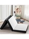 Comfy White Knitted Cotton Folding Portable Mattress with Black Border 180 x 90 x 10 Cm