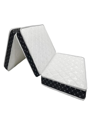 Dream Bell White &amp; Black Border Satin Medicated 180 X 90 X 7Cm Folding Mattress