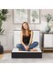 DREAM BELL WHITE FOLDING PORTABLE MATTRESS WITH BLACK BORDER 180 X 90 X 10CM