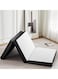 DREAM BELL WHITE COTTON KNITTED 180 X 90 X 7CM FOLDING PORTABLE MEDICATED MATTRESS WITH BLACK BORDER