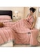 COMFY Bell EMBOSSED SOFT &amp; LUXURIOUS THICK PINK 200 X 230 CM KINGSIZE BLANKET