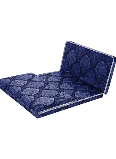 COMFY  FOLDING MEDICATED GUEST FLORAL PREMIUM QUALITY PORTABLE FOLDING MATTRES - BLUE