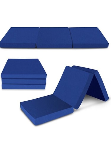 Comfy Classic Portable Folding Blue Quilted Medicated Mattres