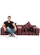 COMFY 7 PC FOLDING AUTHENTIC MAJLIS FLOOR SOFA RED &amp; BLACK