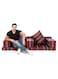 2 Seater 7 Piece Foldable Majlis Sofa Set Red/Black
