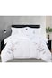 Comfy 6Pc Cotton Embroidered White Luxurious Floral King Size Comforter Set