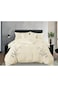 Comfy 6Pc Cotton Embroidered Cream Luxurious Floral King Size Comforter Set