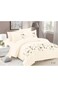 Comfy 6Pc Cotton Embroidered Cream Floral King Size Comforter Set