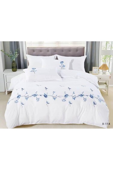 Comfy 6Pc Cotton King Size Floral Embroidered Royalty Collection Comforter Set