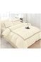 Comfy 6Pc UltraSoft Cotton King Size Geometric Design Embroidered Cream Comforter Set