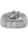 Comfy Giant Ultra XXL Soft &amp; Fluffy Silver Grey Fur Cocoon Bean Bag