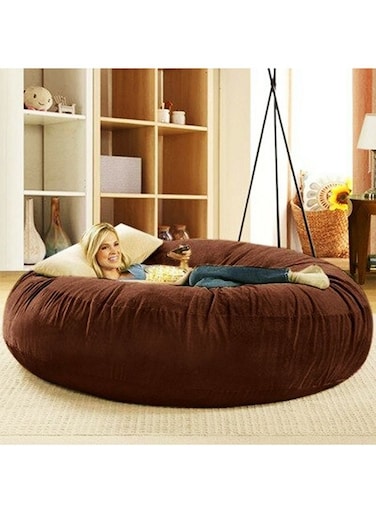 Chill Super Soft Cocoon Bed Bean Bag With Virgin Poly Beans Filling Dark Brown