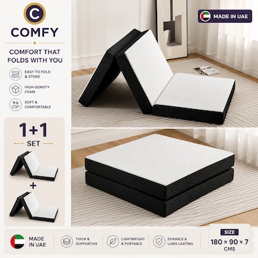 Space-Saving Health Bed: Comfy Foldable Medicated Foam Mattresses Set of 2