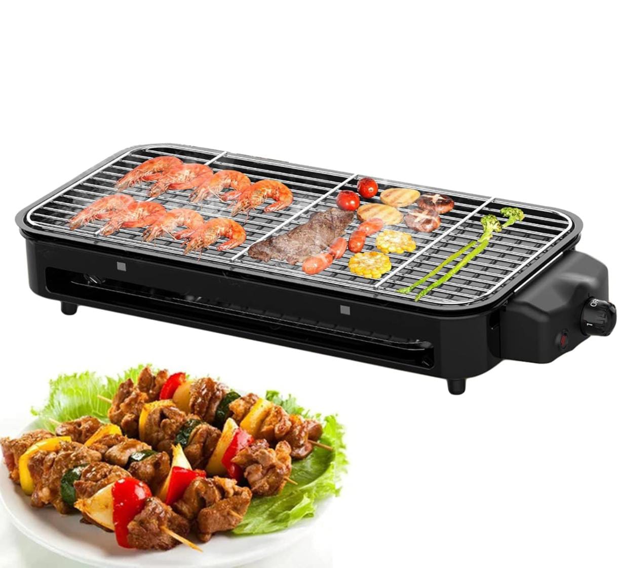 Buy 2 in 1 Electric Smokeless BBQ Grill – Indoor & Outdoor Barbecue and ...