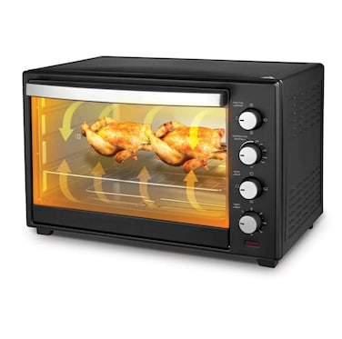 55L Convection Toaster Oven with Rotisserie Grill &ndash; 6-Function Electric Oven, Double Walled Glass, 230&deg;C Max Temperature, 60-Min Timer, Roast, Bake &amp; Grill, Oyster Grey