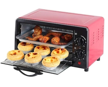 12L Toaster Oven with Temperature Control &ndash; Compact Electric Oven with BBQ Grill, Baking Tray, Wire Rack &amp; Tray Handle for Bakery, Toasting &amp; Grilling