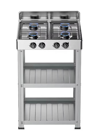 Havenix 4 Burner Gas Hob Stove Stainless Steel – High-Efficiency Gas Hob with Manual Ignition, Detachable Trivets & Drip Trays for Home, Camping & Outdoor Cooking