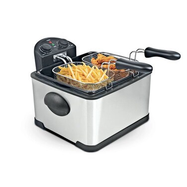 4L Double Deep Fryer Stainless Steel   Dual Temperature Control, Adjustable Thermostat, Non-Stick Removable Oil Tanks for Frying &amp; Roasting