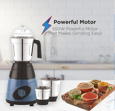 2 in 1 Electric Blender &amp; Grinder Heavy Duty &ndash; Powerful Motor, Stainless Steel Jar and Blade for Smoothies, Spices, Nuts &amp; Coffee