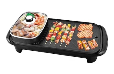 Veltric Electric BBQ Grill &amp; Hot Pot 2-in-1 Smokeless Non-Stick   Shabu Shabu Hot Pot &amp; Electric Barbecue Grill for Home, Party &amp; Family Gathering