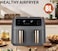Dual Zone 8L Air Fryer with Double Door &ndash; 2800W High Power Oil-Free Cooking   Touch Control Multi-Function Mini Oven