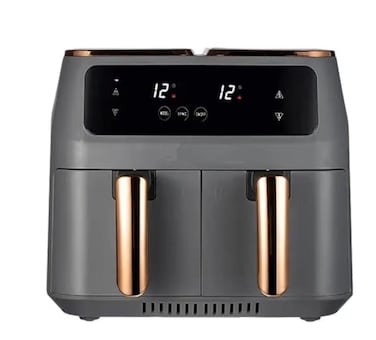 Dual Zone 8L Air Fryer with Double Door &ndash; 2800W High Power Oil-Free Cooking   Touch Control Multi-Function Mini Oven