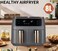Everlyn 8L Healthy Digital Air Fryer Double Door   2800W Powerful Oil-Free Air Fryer with Touch Screen   Dual Zone Multi-Function Electric Mini Oven