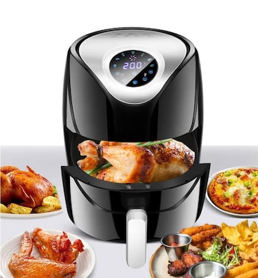 Healthy Digital Air Fryer with Automatic Mixing   Powerful Oil-Free Air Fryer Machine with Touch Control   Hot Air Circulation for Roast Bake Grill Fry &ndash; Home Kitchen Appliance