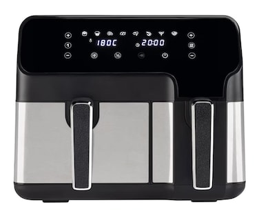 9L Double Basket Digital Air Fryer Deep Fryer &ndash; Dual Zone Oil-Free Cooker with Touch Screen, Detachable Non-Stick Baskets for Fry, Grill, Bake &amp; Roast